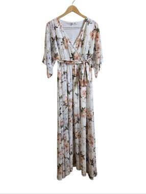 Baltic Born Women's Kia Kimono White Floral Wedding Maternity Maxi Dress. Small
